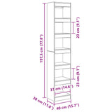 Book Cabinet Black Oak 40 x 30 x 198 cm Engineered Wood - Extra Image