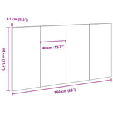 Headboard Black Oak 160 x 1.5 x 80 cm Engineered Wood - Low Angle