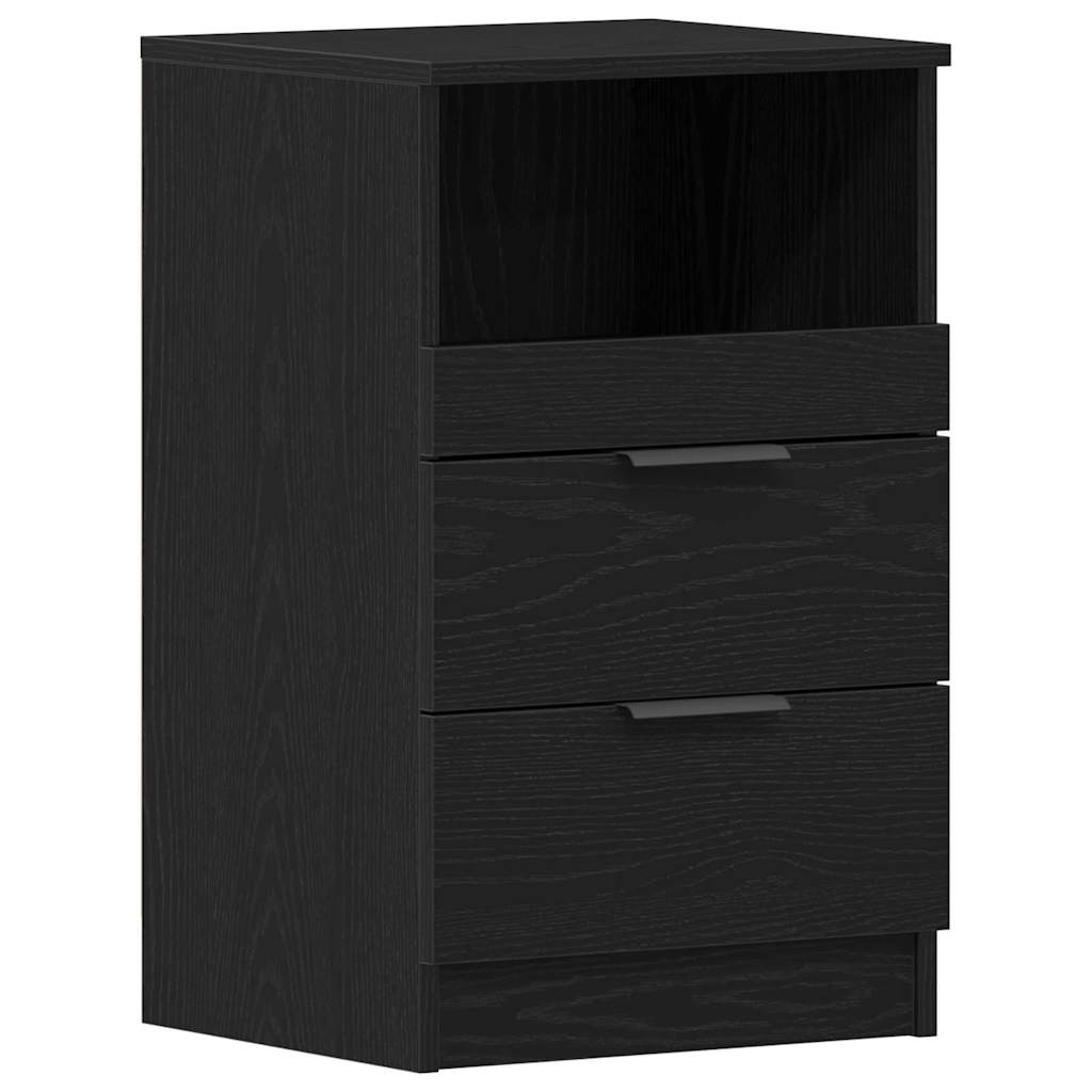 Bedside Cabinet Black oak 40 x 35 x 65 cm Engineered wood