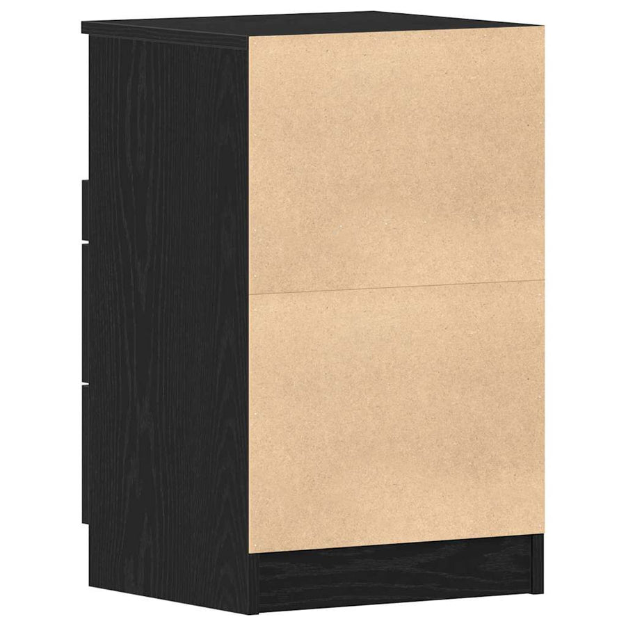 Bedside Cabinet Black Oak 40 x 36 x 65 cm Engineered Wood