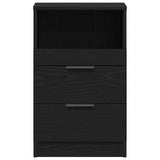 Bedside Cabinet Black oak 40 x 35 x 65 cm Engineered wood - Rear View