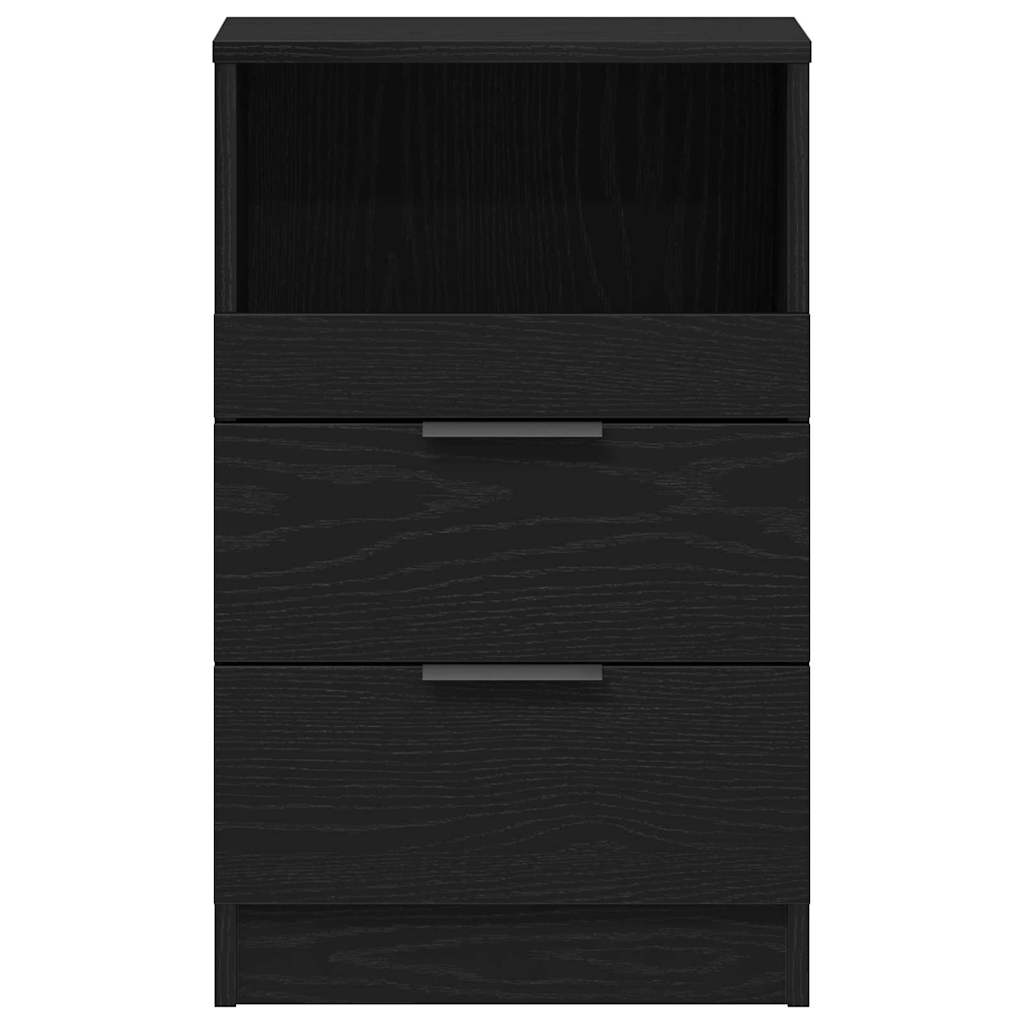 Bedside Cabinet 2 pcs Black oak 40 x 35 x 65 cm Engineered wood