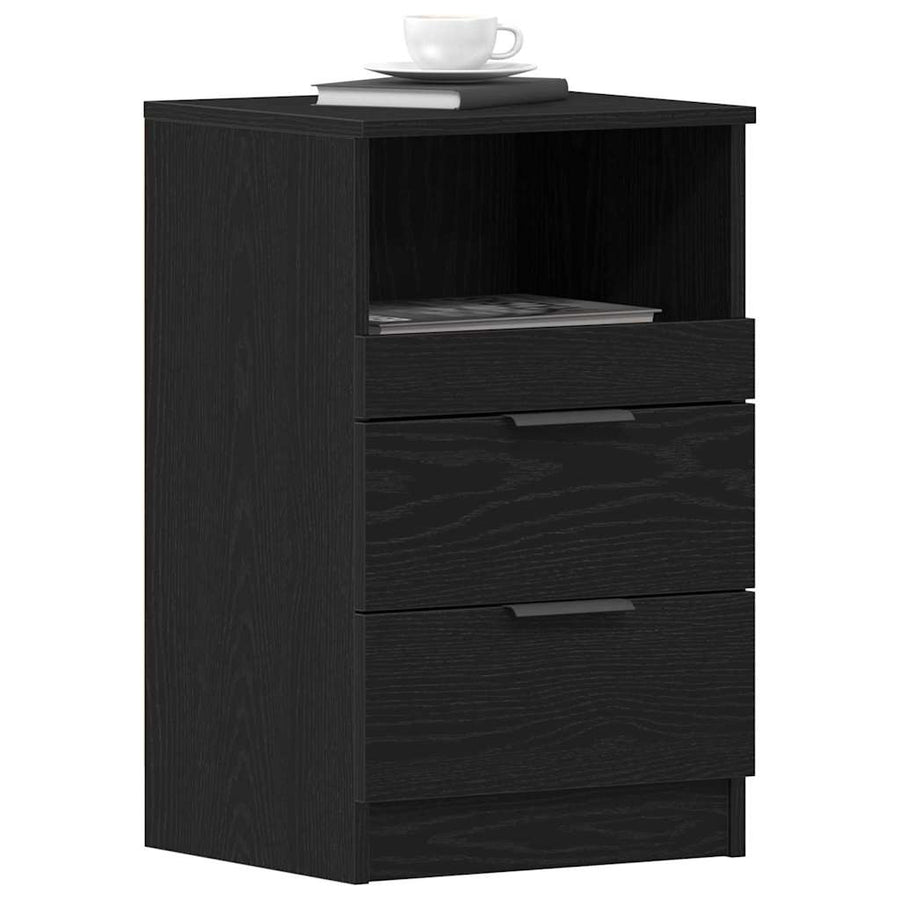 Bedside Cabinet 2 pcs Black Oak 40 x 36 x 65 cm Engineered Wood