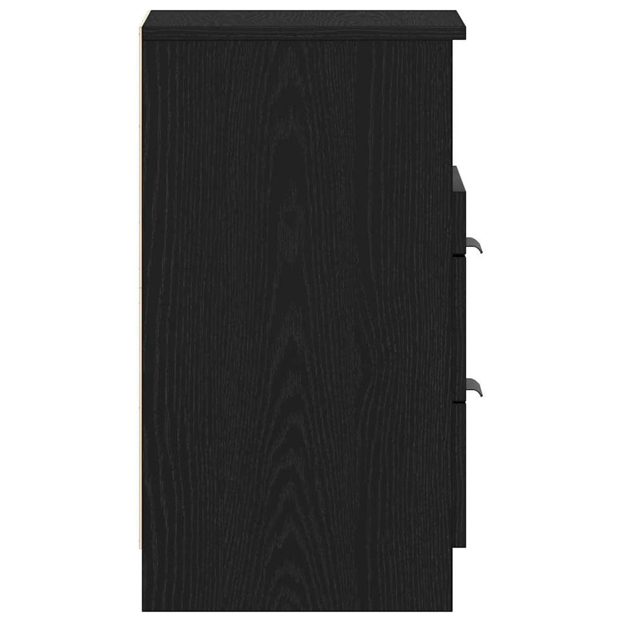 Bedside Cabinet 2 pcs Black Oak 40 x 36 x 65 cm Engineered Wood