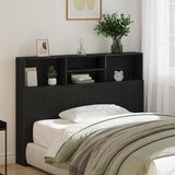 Headboard Cabinet Black oak 140 x 19 x 103.5 cm Engineered wood - Top-Down View