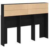 Headboard Cabinet Black Oak 140 x 19 x 103,5 cm Engineered Wood - Close-Up Angle