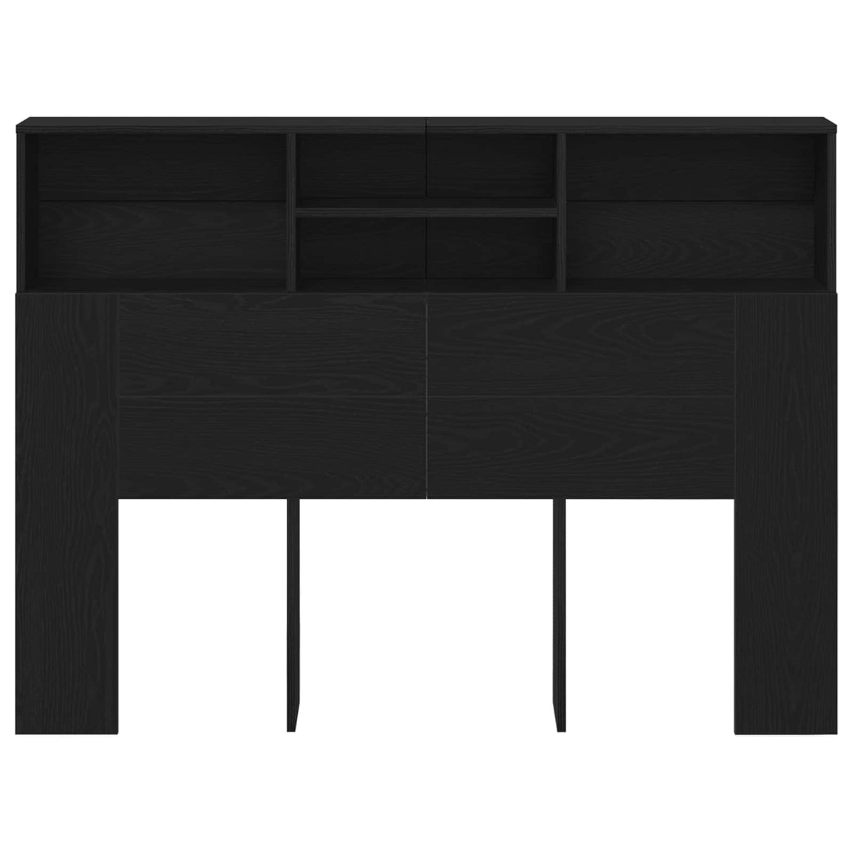 Headboard Cabinet Black Oak 140 x 19 x 103,5 cm Engineered Wood