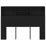 Headboard Cabinet Black Oak 140 x 19 x 103,5 cm Engineered Wood