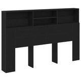 Headboard Cabinet Black oak 160 x 19 x 103.5 cm Engineered wood - Front View