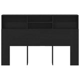 Headboard Cabinet Black Oak 160 x 19 x 103,5 cm Engineered Wood