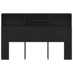Headboard Cabinet Black Oak Engineered Wood