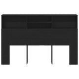 Headboard Cabinet Black oak 160 x 19 x 103.5 cm Engineered wood - Rear View