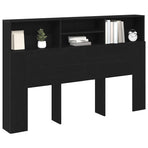 Headboard Cabinet Black Oak Engineered Wood
