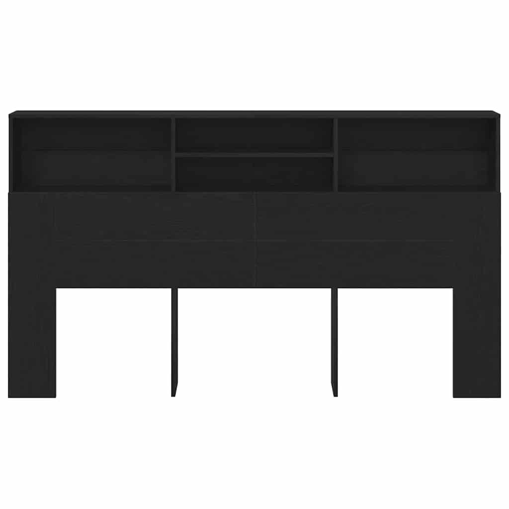 Headboard Cabinet Black oak 180 x 19 x 103.5 cm Engineered wood