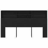 Headboard Cabinet Black oak 180 x 19 x 103.5 cm Engineered wood - 45-Degree Angle