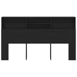 Headboard Cabinet Black Oak 180 x 19 x 103,5 cm Engineered Wood