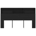 Headboard Cabinet Black Oak Engineered Wood