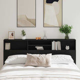 Headboard Cabinet Black oak 200 x 19 x 103.5 cm Engineered wood