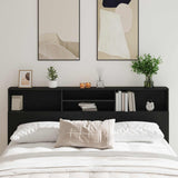 Headboard Cabinet Black Oak 200 x 19 x 103,5 cm Engineered Wood