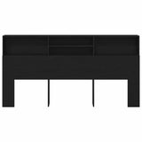 Headboard Cabinet Black oak 200 x 19 x 103.5 cm Engineered wood - Rear View