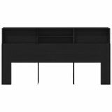 Headboard Cabinet Black Oak 200 x 19 x 103,5 cm Engineered Wood