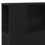 Headboard Cabinet Black oak 140 x 19 x 104.5 cm Engineered wood - Close-Up Angle