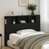 Headboard Cabinet Black oak 140 x 19 x 104.5 cm Engineered wood