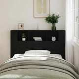 Headboard Cabinet with Storage Black Oak Engineered Wood