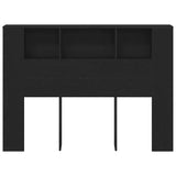 Headboard Cabinet Black oak 140 x 19 x 104.5 cm Engineered wood - 45-Degree Angle