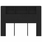 Headboard Cabinet Black Oak Engineered Wood