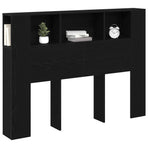 Headboard Cabinet Black Oak Engineered Wood