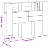 Headboard Cabinet with Storage Black Oak Engineered Wood - Extra Image