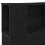 Headboard Cabinet with Storage Black Oak Engineered Wood