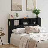 Headboard Cabinet with Storage Black Oak Engineered Wood - Top-Down View