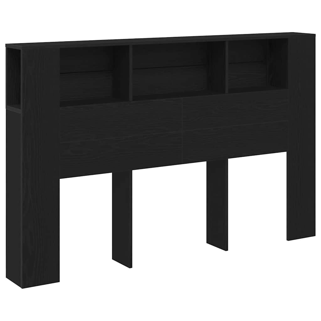 Headboard Cabinet Black oak 160 x 19 x 104.5 cm Engineered wood