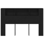 Headboard Cabinet Black Oak Engineered Wood