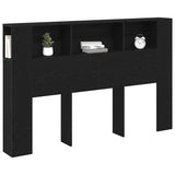 Headboard Cabinet Black oak 160 x 19 x 104.5 cm Engineered wood - Side View