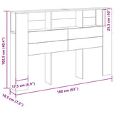 Headboard Cabinet Black oak 160 x 19 x 104.5 cm Engineered wood - Extra Image