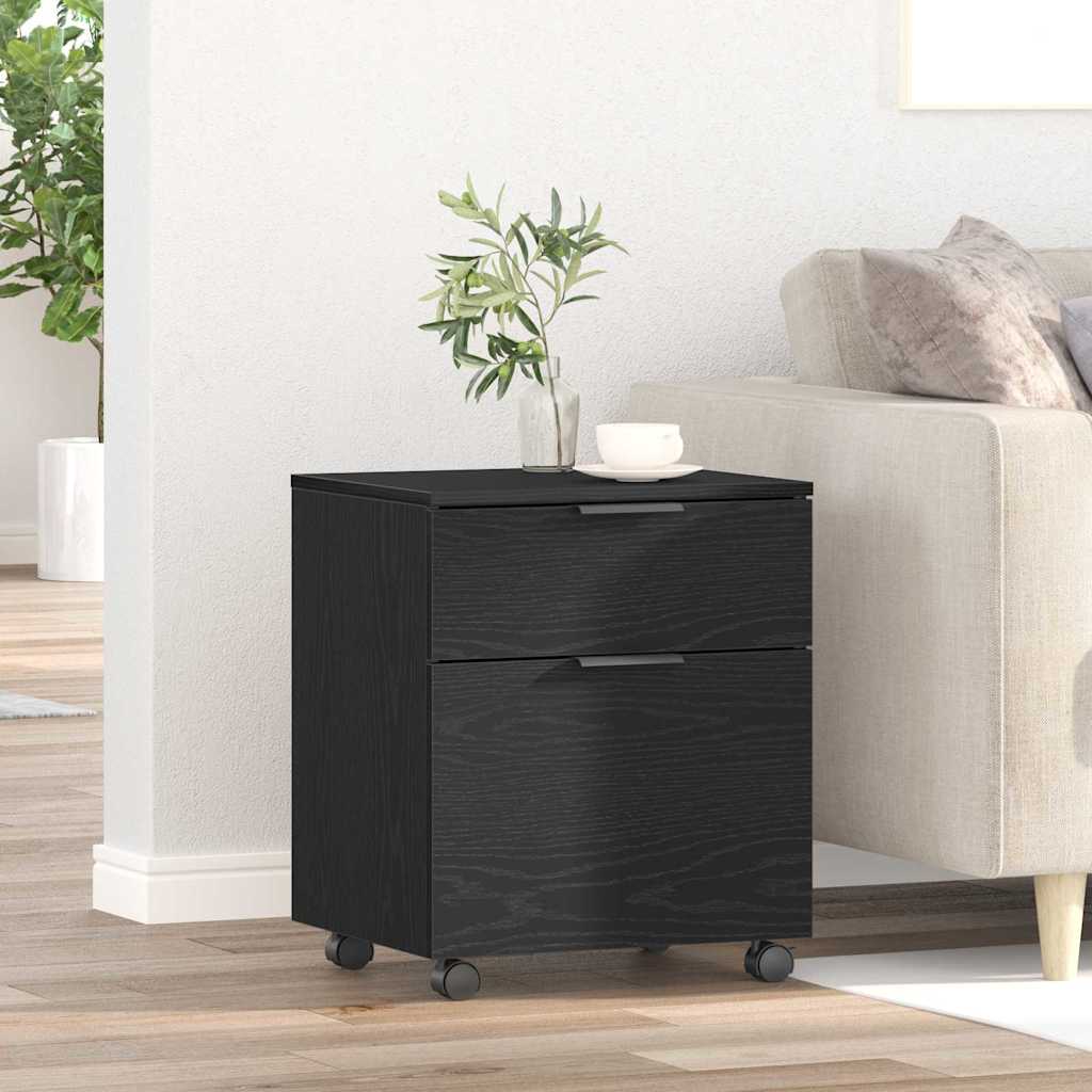 File Cabinet Black Oak 45 x 38 x 54 cm Engineered Wood