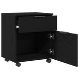 File Cabinet Black Oak 45 x 38 x 54 cm Engineered Wood - 45-Degree Angle