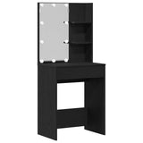 Dressing Table Black Oak 60 x 40 x 140 cm Engineered Wood - Front View