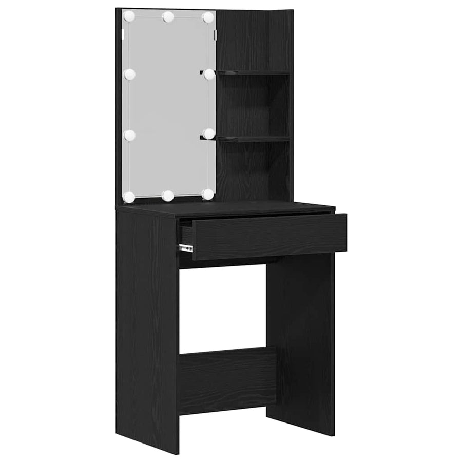 Dressing Table Black Oak 60 x 40 x 140 cm Engineered Wood