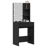 Dressing Table Black Oak 60 x 40 x 140 cm Engineered Wood - Side View