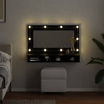 Mirror Cabinet Black Oak 90 x 31,5 x 62 cm Engineered Wood