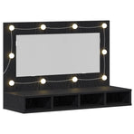 Mirror Cabinet Black Oak 90 x 31,5 x 62 cm Engineered Wood