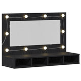 Mirror Cabinet Black Oak 90 x 31,5 x 62 cm Engineered Wood - 45-Degree Angle