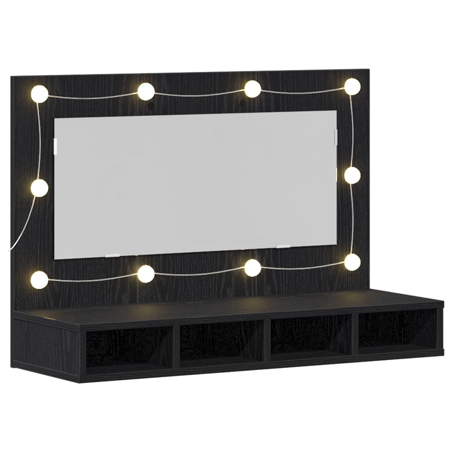 Mirror Cabinet Black Oak 90 x 31,5 x 62 cm Engineered Wood