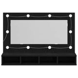 Mirror Cabinet Black Oak 90 x 31,5 x 62 cm Engineered Wood - Rear View