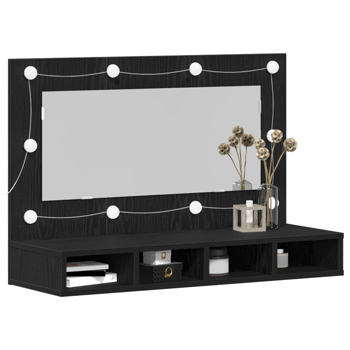 Mirror Cabinet Black Oak 90 x 31,5 x 62 cm Engineered Wood