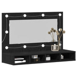 Mirror Cabinet Black Oak 90 x 31,5 x 62 cm Engineered Wood - Side View